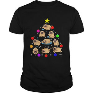 Pug Dog Christmas Tree T Shirt Ornament Decor Gift Tshirt